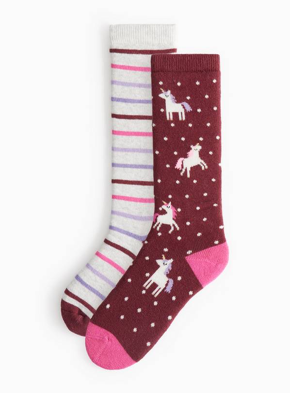 Unicorn Welly Socks 2 Pack 9-12